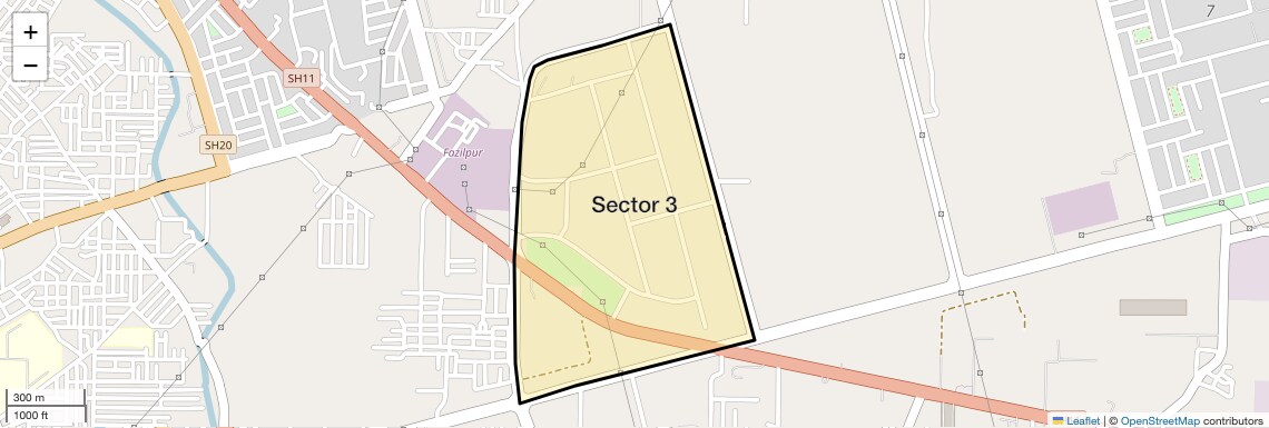 Location Map of Sector 3, Sonipat