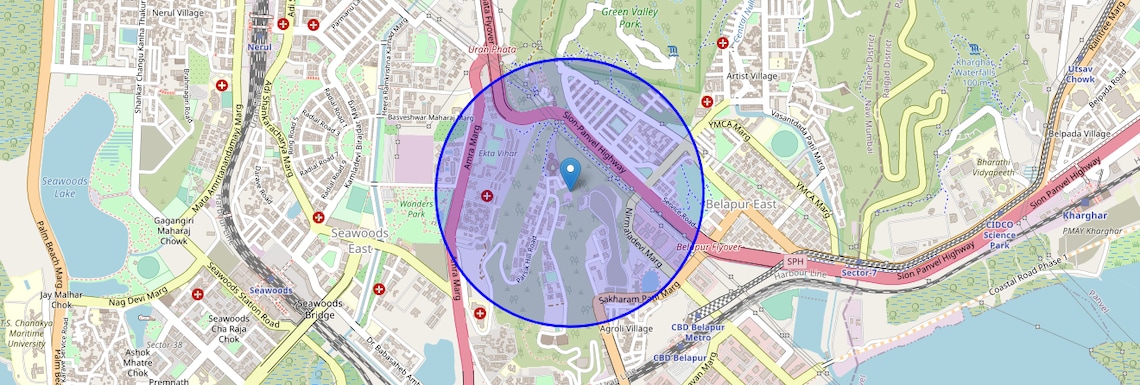 Location Map of Sector 30 Belapur, Navi Mumbai