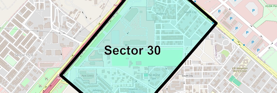 Location Map of Sector 30, Gurgaon