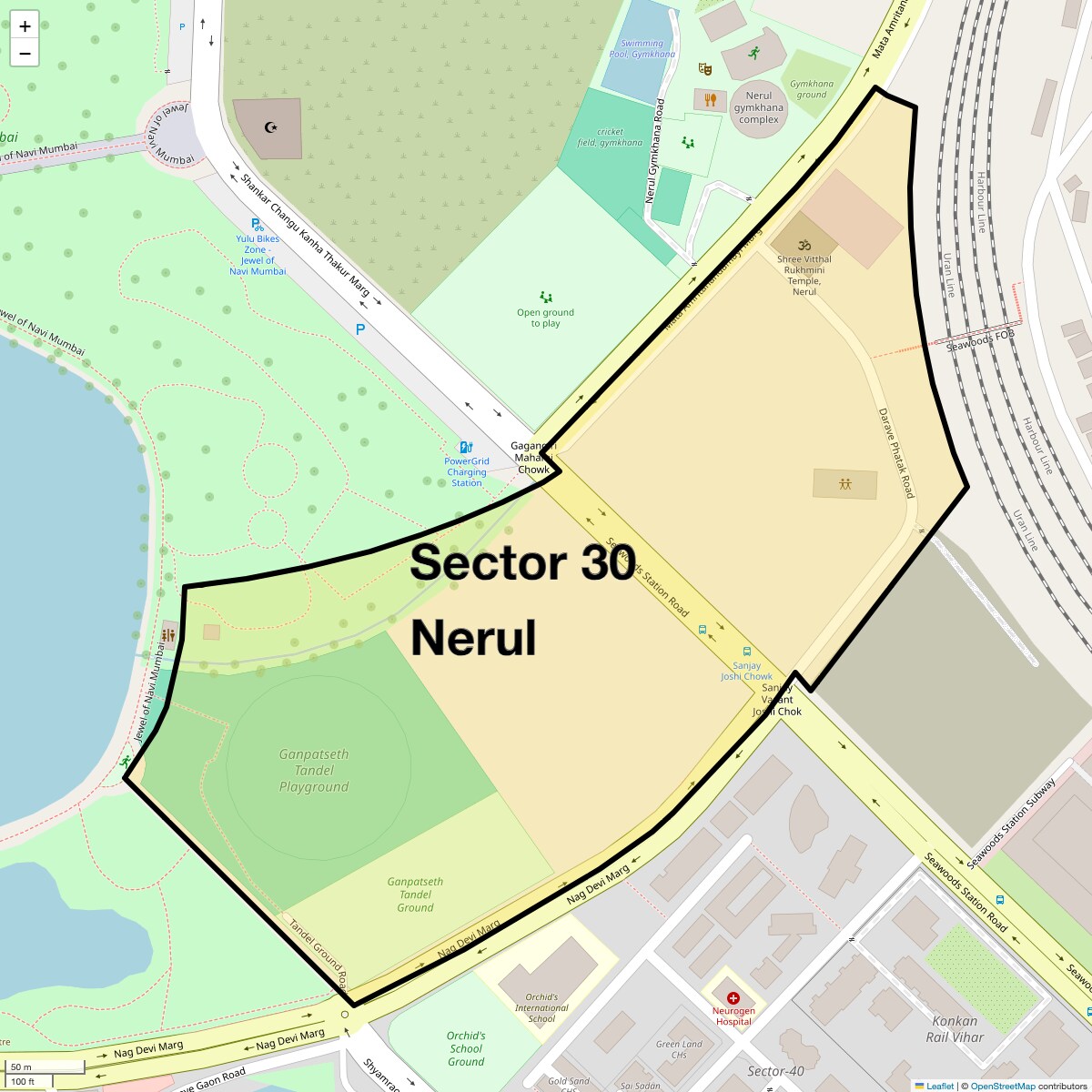 Location Map of Sector 30 Nerul, Navi Mumbai