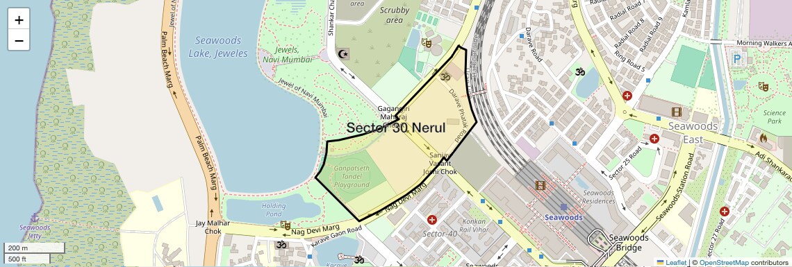 Location Map of Sector 30 Nerul, Navi Mumbai