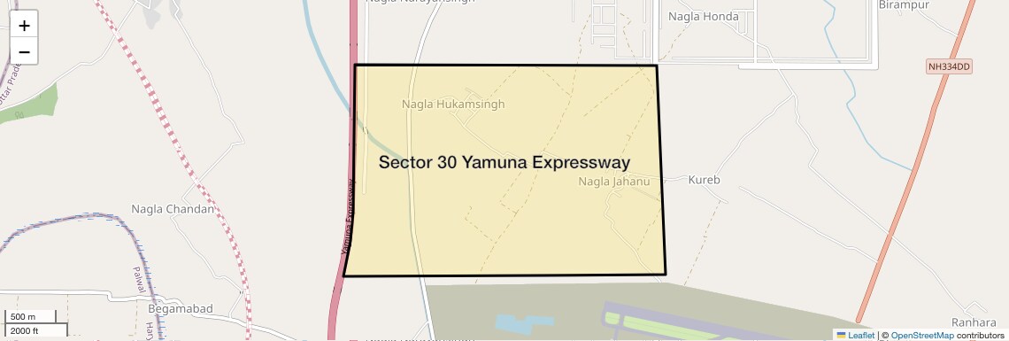 Location Map of Sector 30 Yamuna Expressway, Greater Noida