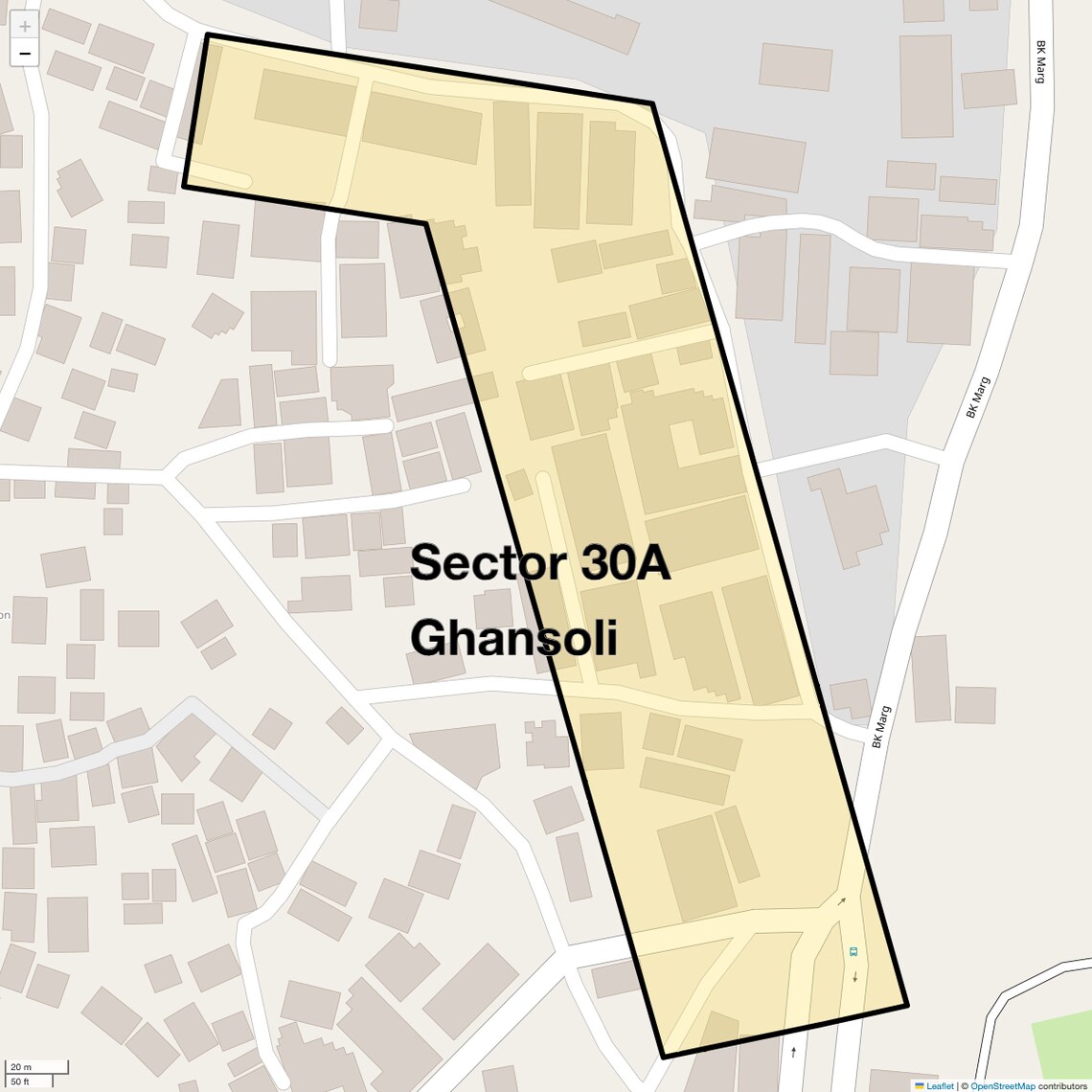 Location Map of Sector 30a Ghansoli, Navi Mumbai