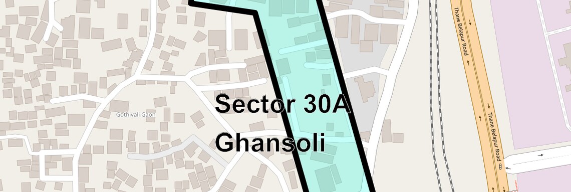 Location Map of Sector 30a Ghansoli, Navi Mumbai