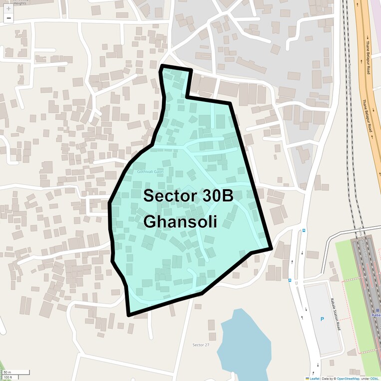 Location Map of Sector 30b Ghansoli