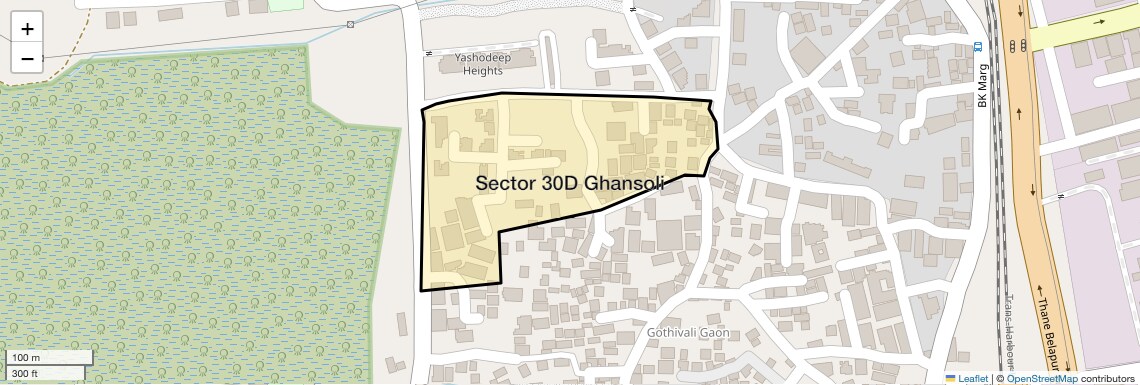 Location Map of Sector 30D Ghansoli, Navi Mumbai