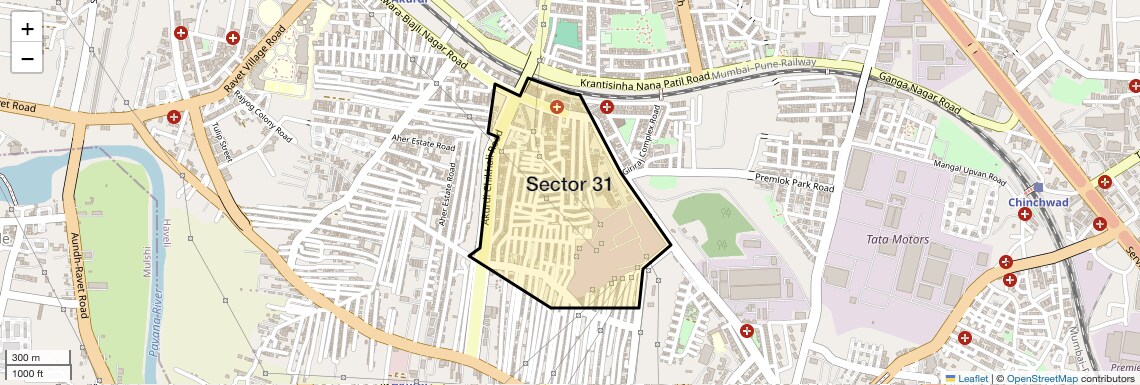 Location Map of Sector 31, Pune