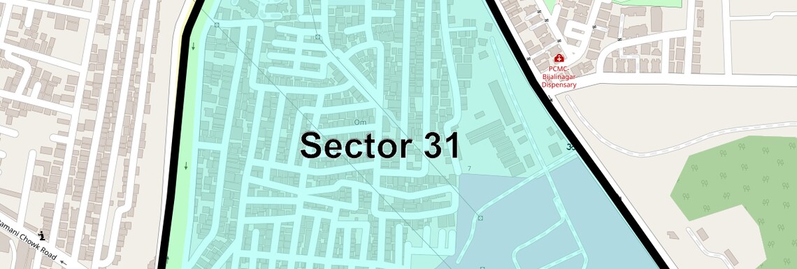 Location Map of Sector 31, Pune