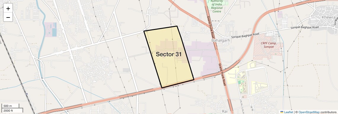 Location Map of Sector 31, Sonipat