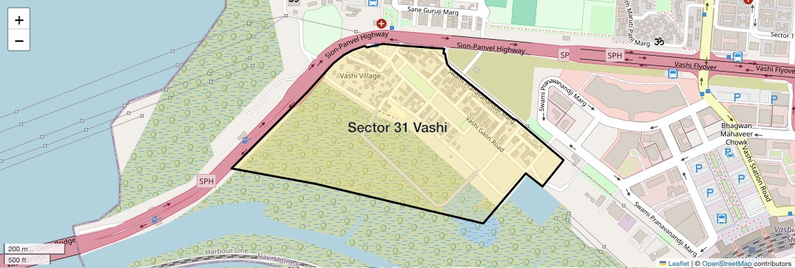 Location Map of Sector 31 Vashi, Navi Mumbai