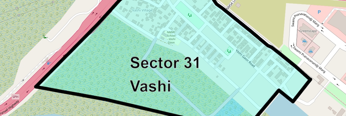 Location Map of Sector 31 Vashi, Navi Mumbai