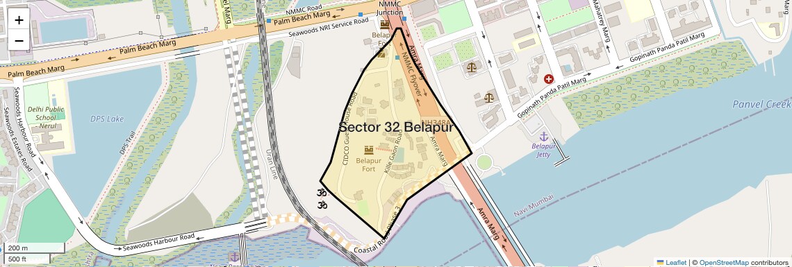 Location Map of Sector 32 Belapur, Navi Mumbai