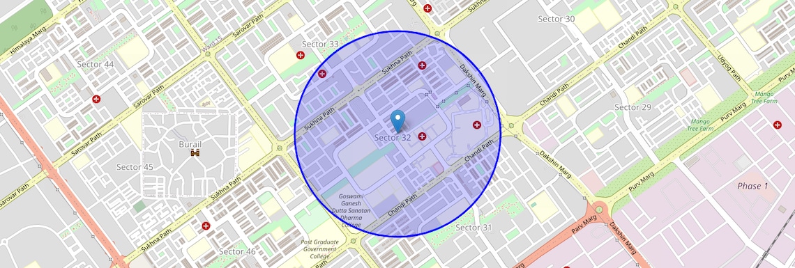 Location Map of Sector 32, Chandigarh