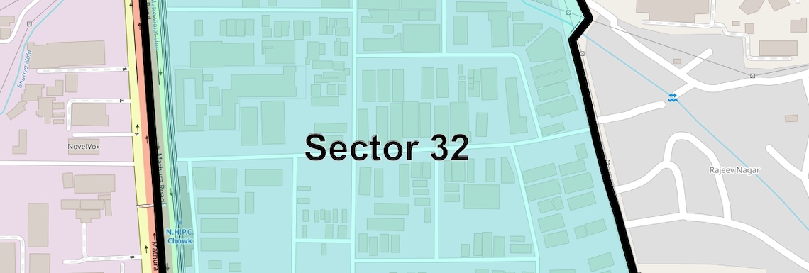Location Map of Sector 32, Faridabad