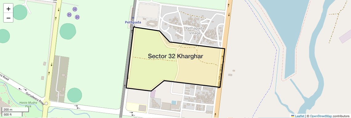 Location Map of Sector 32 Kharghar, Navi Mumbai