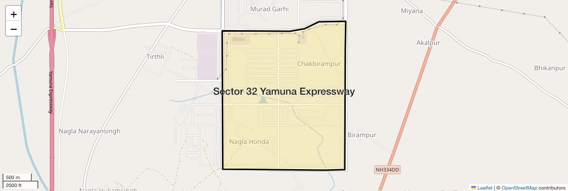 Location Map of Sector 32 Yamuna Expressway, Greater Noida