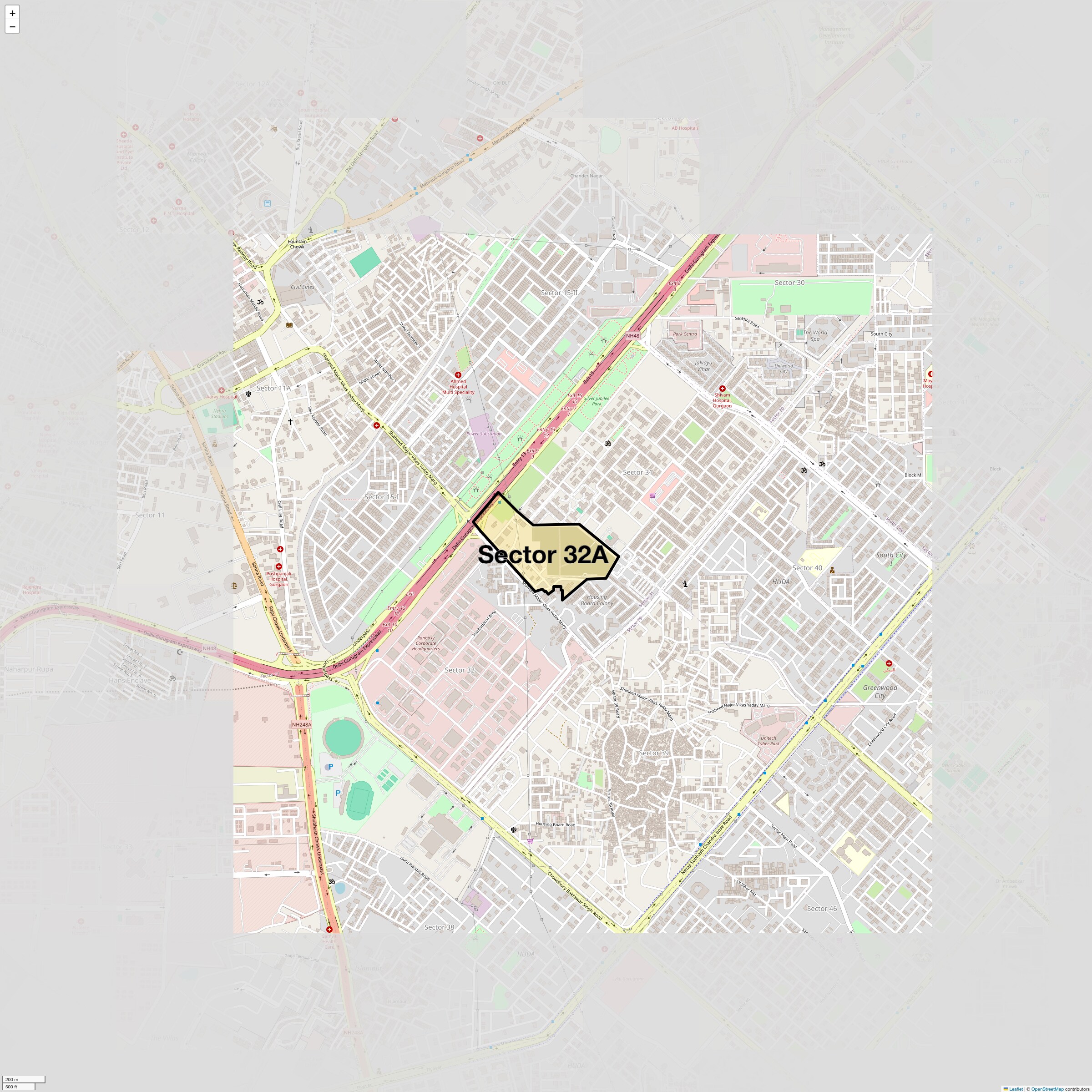 Location Map of Sector 32a, Gurgaon