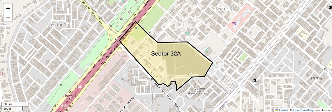 Location Map of Sector 32A, Gurgaon