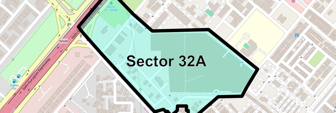 Location Map of Sector 32a, Gurgaon