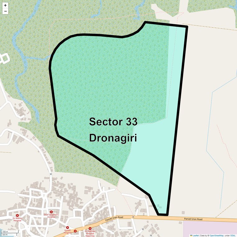 Location Map of Sector 33 Dronagiri