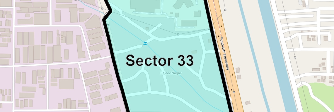 Location Map of Sector 33, Faridabad