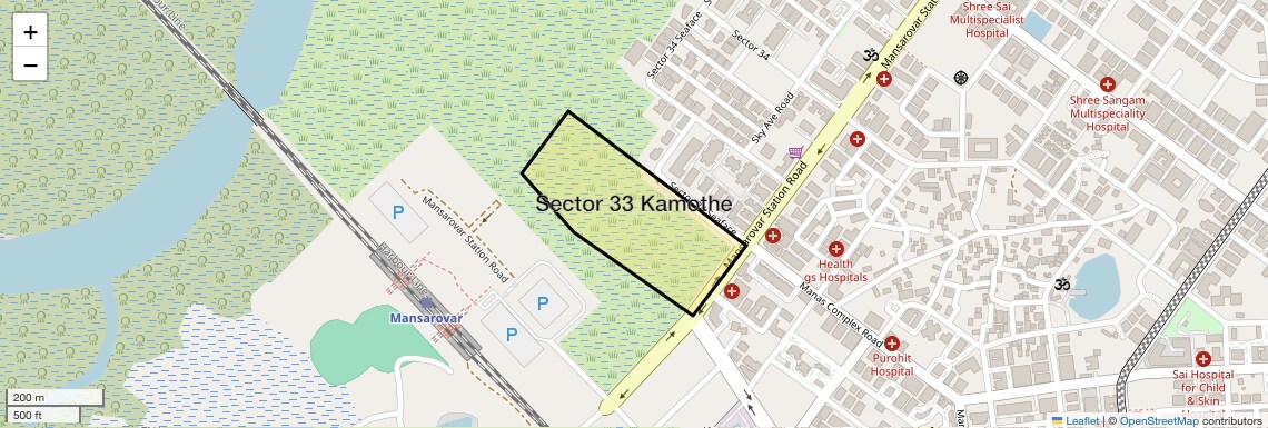 Location Map of Sector 33 Kamothe, Navi Mumbai