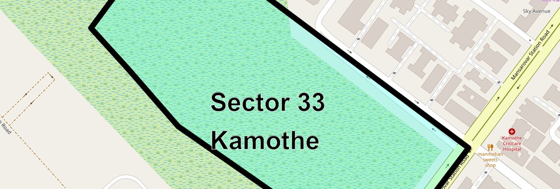 Location Map of Sector 33 Kamothe, Navi Mumbai
