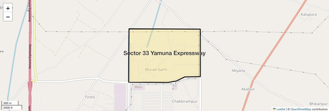 Location Map of Sector 33 Yamuna Expressway, Greater Noida