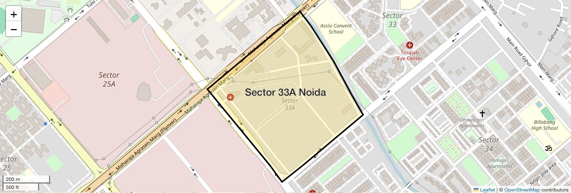 Location Map of Sector 33a Noida, Noida