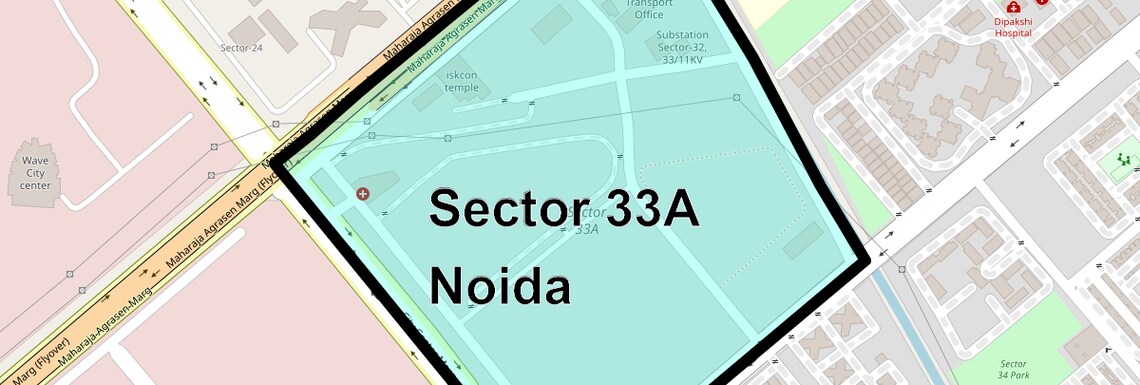 Location Map of Sector 33a Noida, Noida