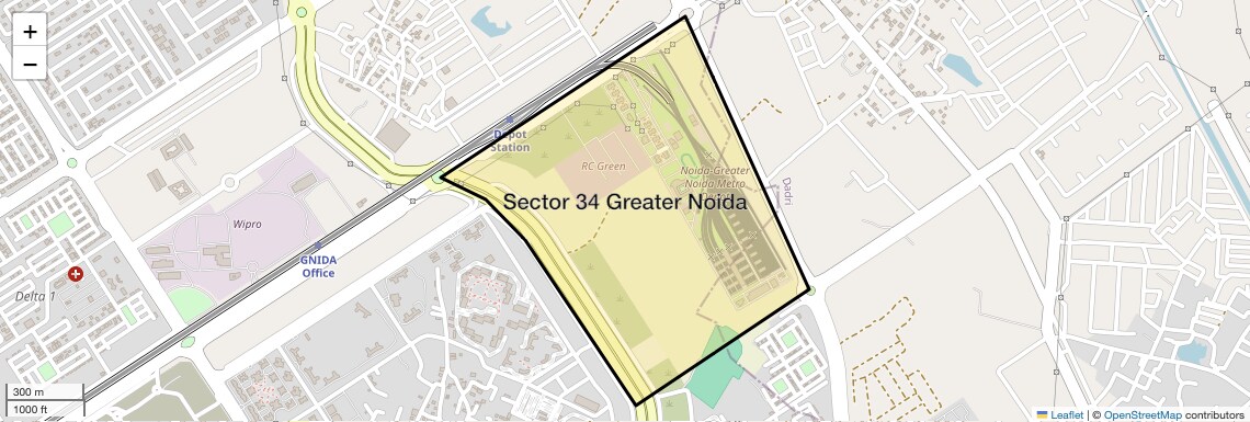 Location Map of Sector 34 Greater Noida, Greater Noida