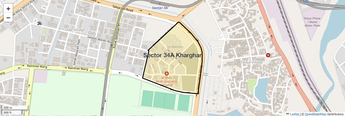 Location Map of Sector 34A Kharghar, Navi Mumbai