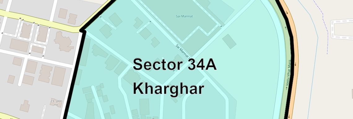 Location Map of Sector 34A Kharghar, Navi Mumbai