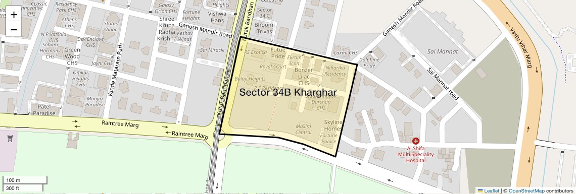 Location Map of Sector 34B Kharghar, Navi Mumbai