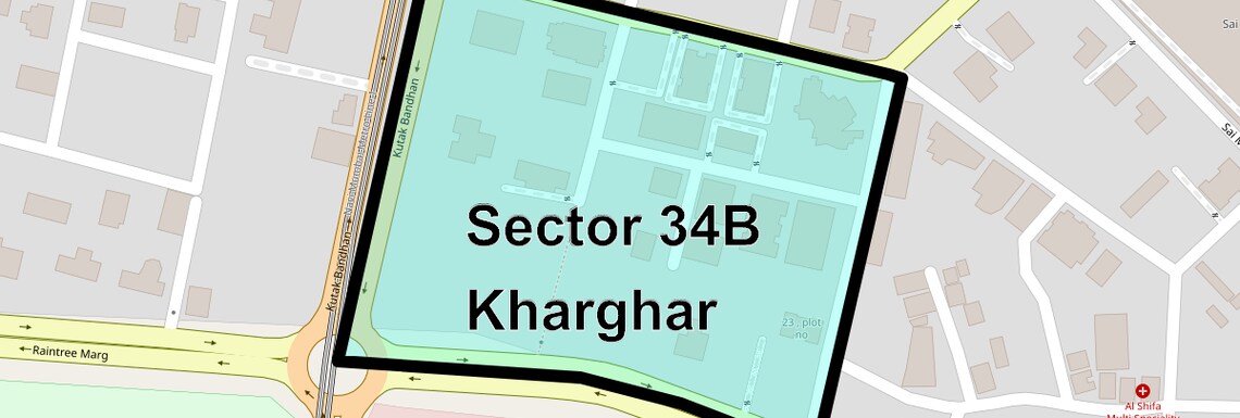 Location Map of Sector 34b Kharghar, Navi Mumbai