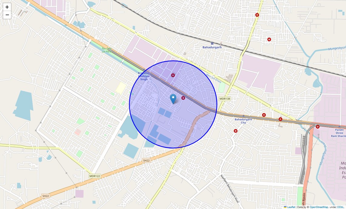 Location Map of Sector 35, Bahadurgarh