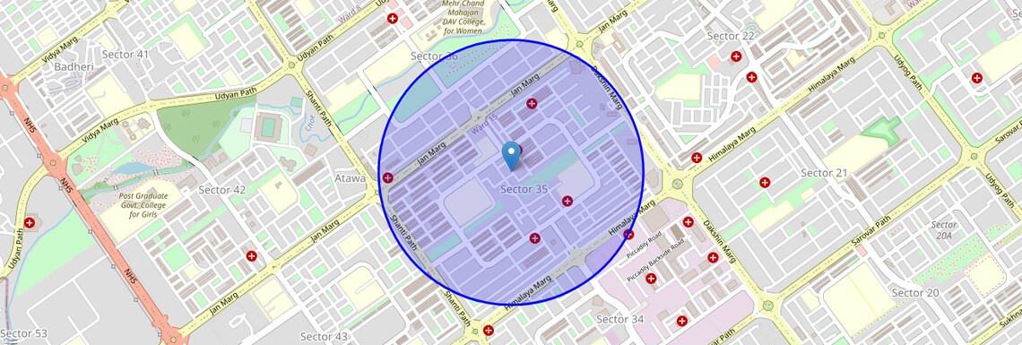 Location Map of Sector 35, Chandigarh