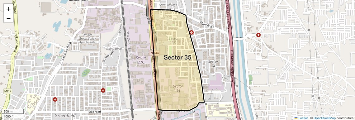 Location Map of Sector 35, Faridabad