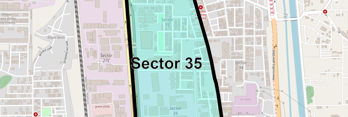 Location Map of Sector 35, Faridabad