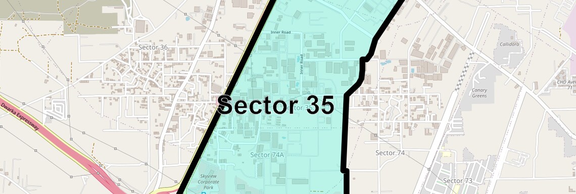 Location Map of Sector 35, Gurgaon