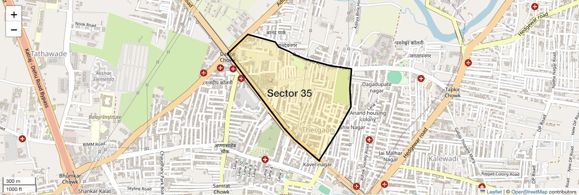 Location Map of Sector 35, Pune