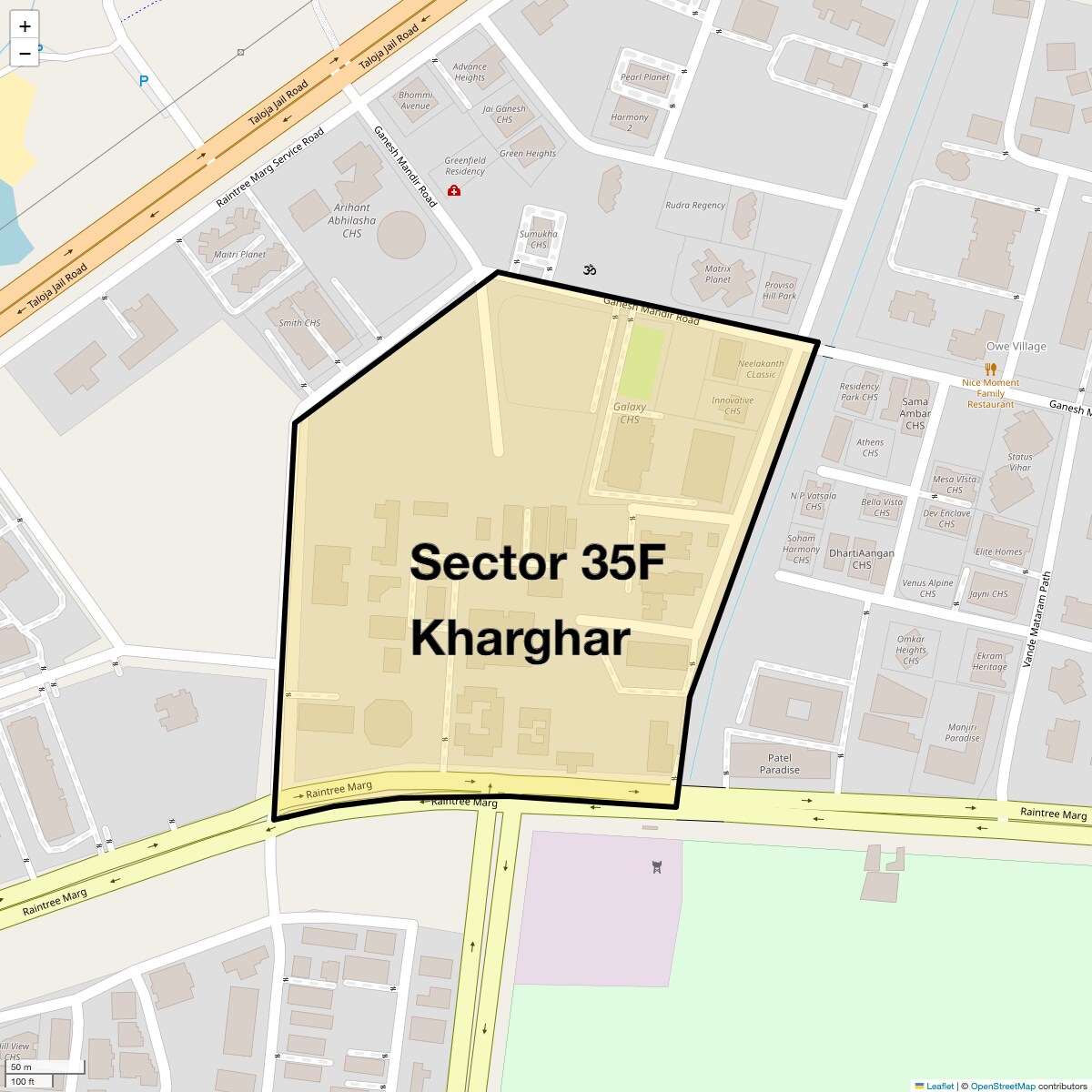 Location Map of Sector 35f Kharghar, Navi Mumbai
