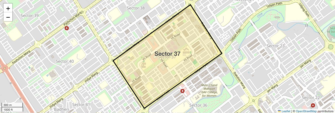 Location Map of Sector 37, Chandigarh