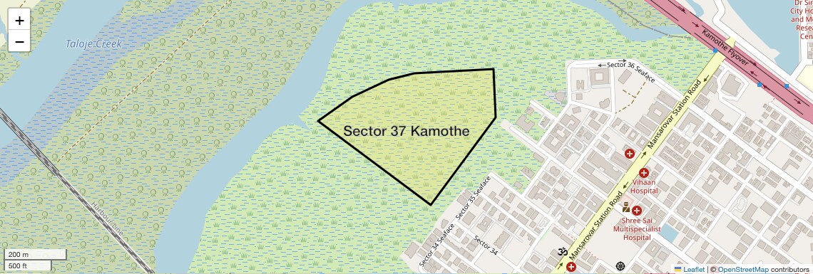 Location Map of Sector 37 Kamothe, Navi Mumbai