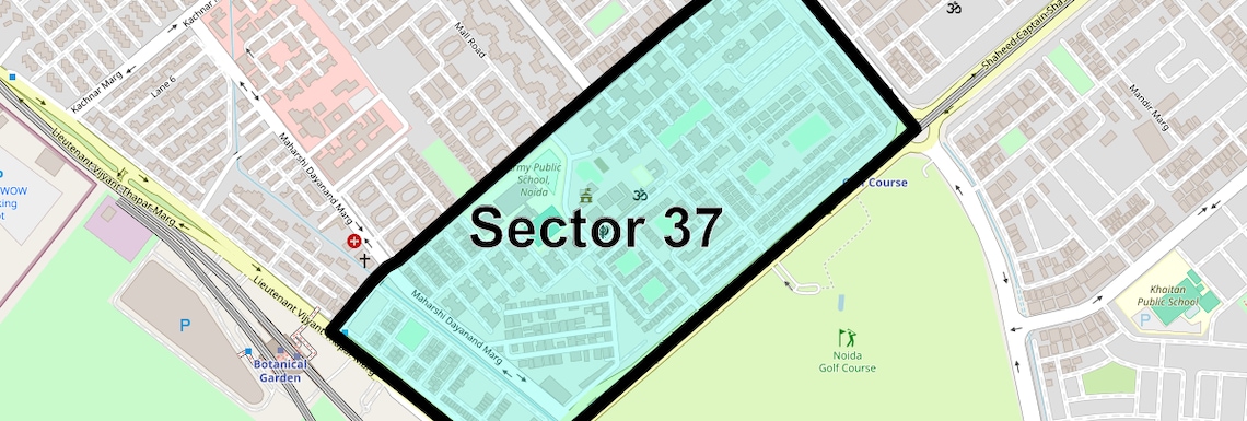 Location Map of Sector 37, Noida