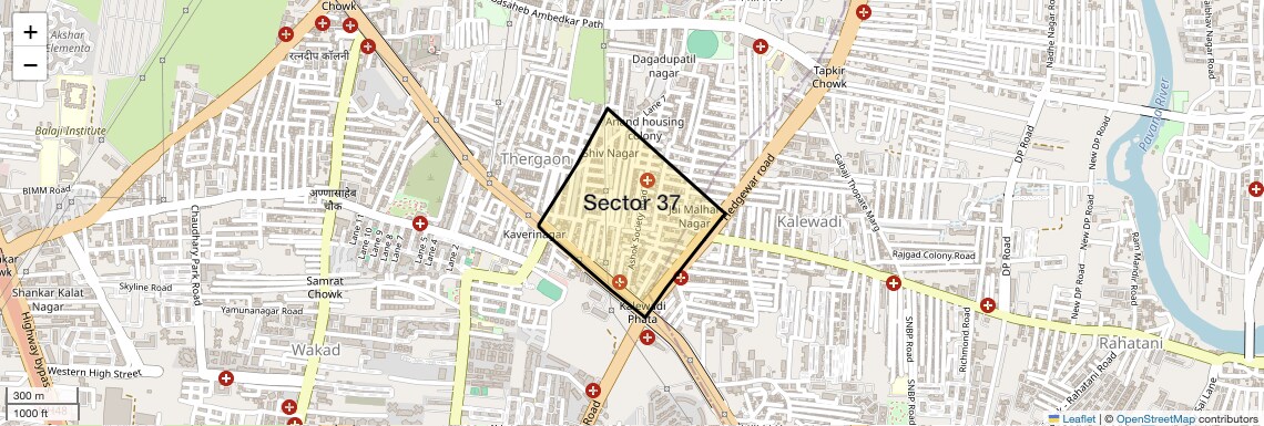 Location Map of Sector 37, Pune