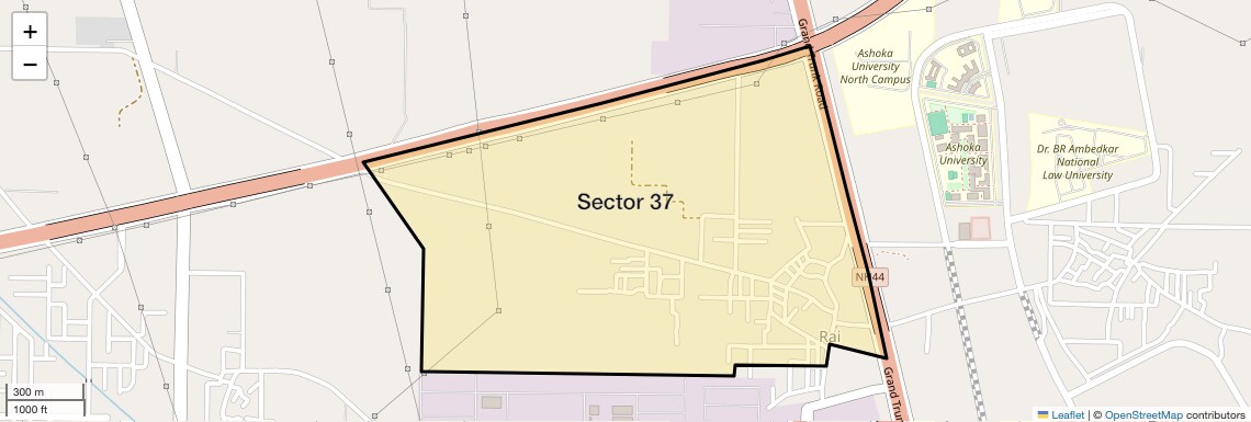 Location Map of Sector 37, Sonipat
