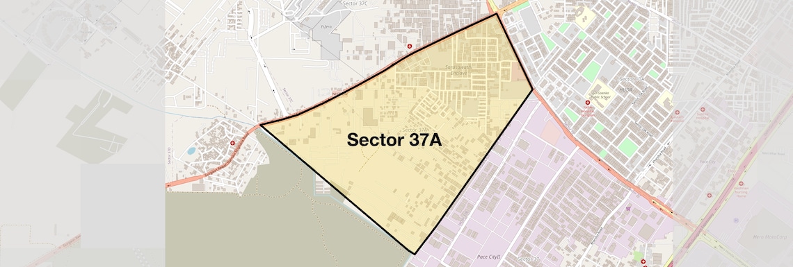 Location Map of Sector 37A, Gurgaon