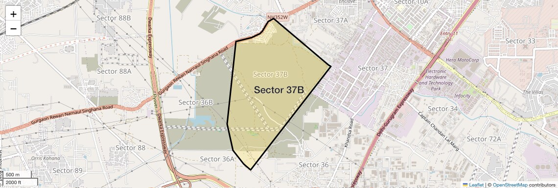 Location Map of Sector 37B, Gurgaon