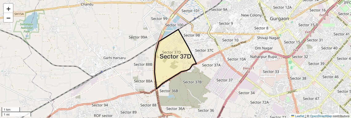 Location Map of Sector 37D, Gurgaon